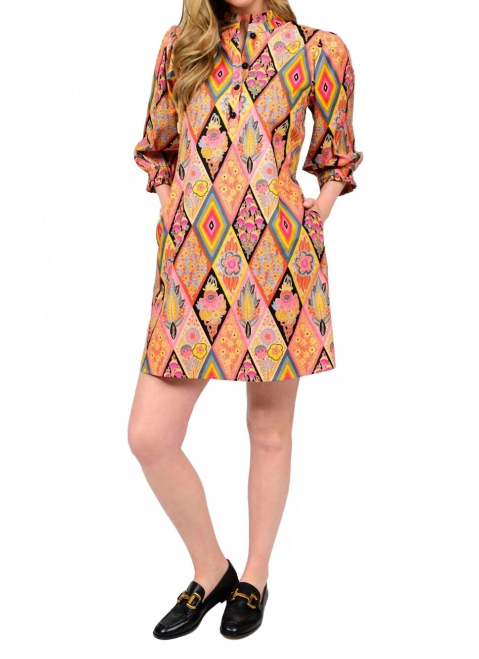 NEW UNCLE FRANK back tie dress in multi